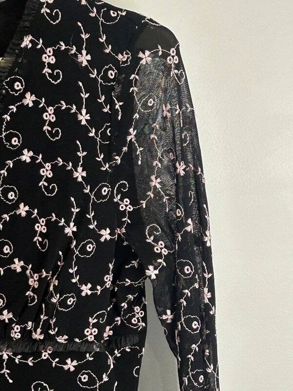 De Colección INC International Concepts Y2K Babydoll Dark Floral Fairy Grunge Top L Foto 4 de 4