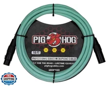 Pig Hog PHMH10SG Hex Series Mic Cable, Seafoam Green 10ft