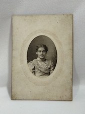 Antique 1890s Cabinet Card Photo Beautiful Young Victorian Lady Vintage Portrait