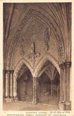 L239 England Chapter house Westminster Abbey Doorway of vestibule postcard