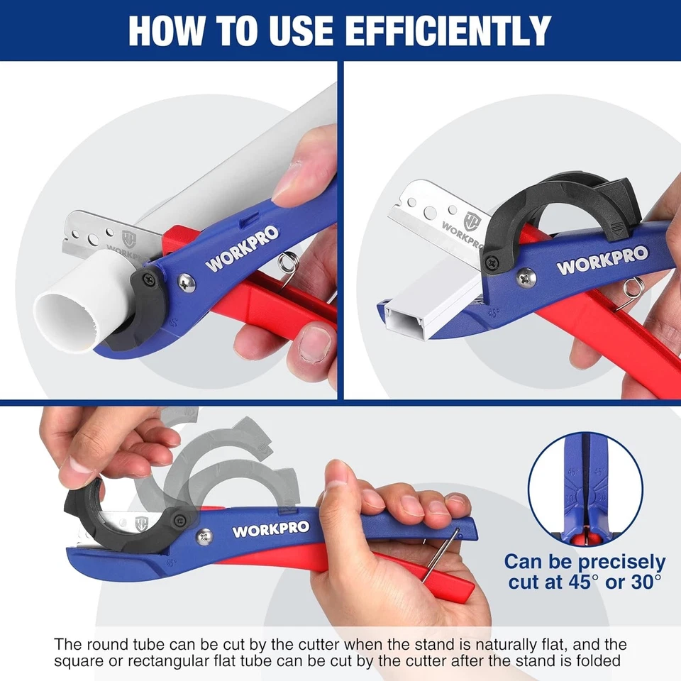 WORKPRO PEX Pipe Cutters 7Cr17MoV Blade Hose Cutter 1/8"-1-5/8" Cutting Capacity - Image 2 of 4