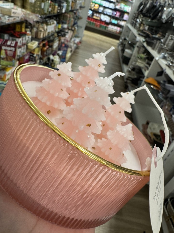 Pink Christmas Tree Candle Set Of 2 Viral on TikTok eBay