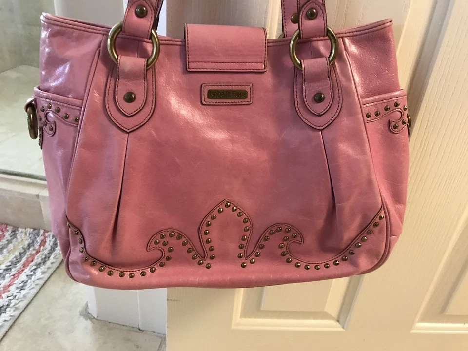 Cartera Isabella Fiore de cuero rosa Foto 2 de 4