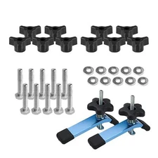 POWERTEC 71846 T Track Knob Kit w/Hold Down Clamps Set of 10 1/4-20 x 1-1/2" ...