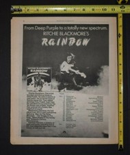 Vintage Ritchie Blackmore 1975 Album/Concert Ad Rainbow Deep Purple