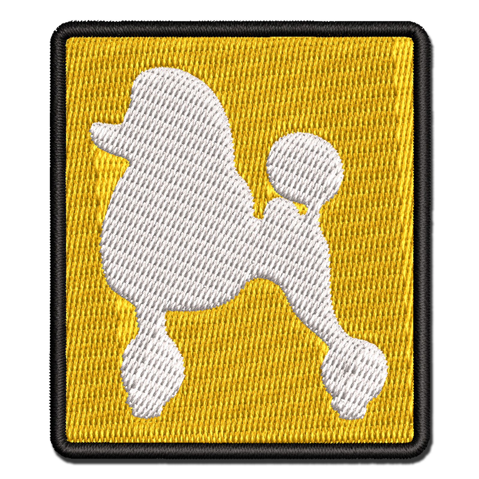 Custom Multi-Color Solid Standard Poodle Dog Embroidered Iron-On Patch Applique