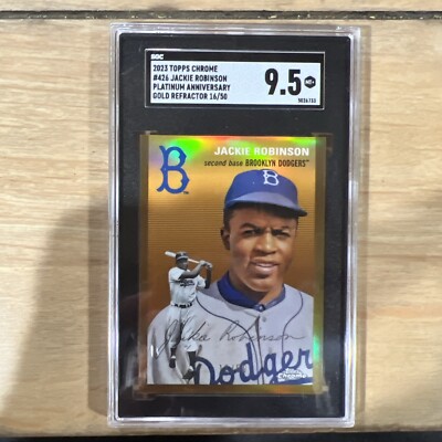 2023 Topps Chrome Platinum Jackie Robinson Gold Refractor /50 SGC 9.5 ...