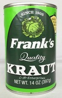 Frank's Original Kraut 14 Oz Sauerkraut Franks (3 Cans) Frank's Original Kraut 14 Oz Sauerkraut Franks (3 Cans)