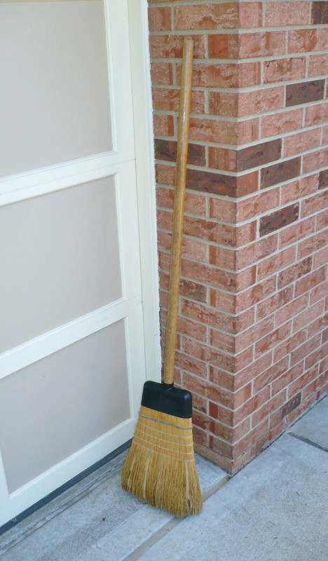 Vintage 1960's Commercial Wire Banded Corn/Straw Sweeping Broom ~ Made in U.S.A.