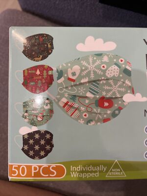 50 PCS Kids Christmas Face Mask Mouth & Nose Protector Masks USA Seller
