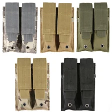 Nylon Tactical Molle Dual Double Pistol 9mm Mag Magazine Pouch Close Holster USA