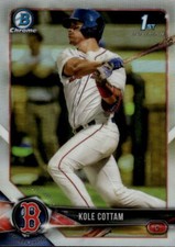 2018 Bowman Draft Kole Cottam #BDC-69 Chrome Refractors Boston Red Sox 14N