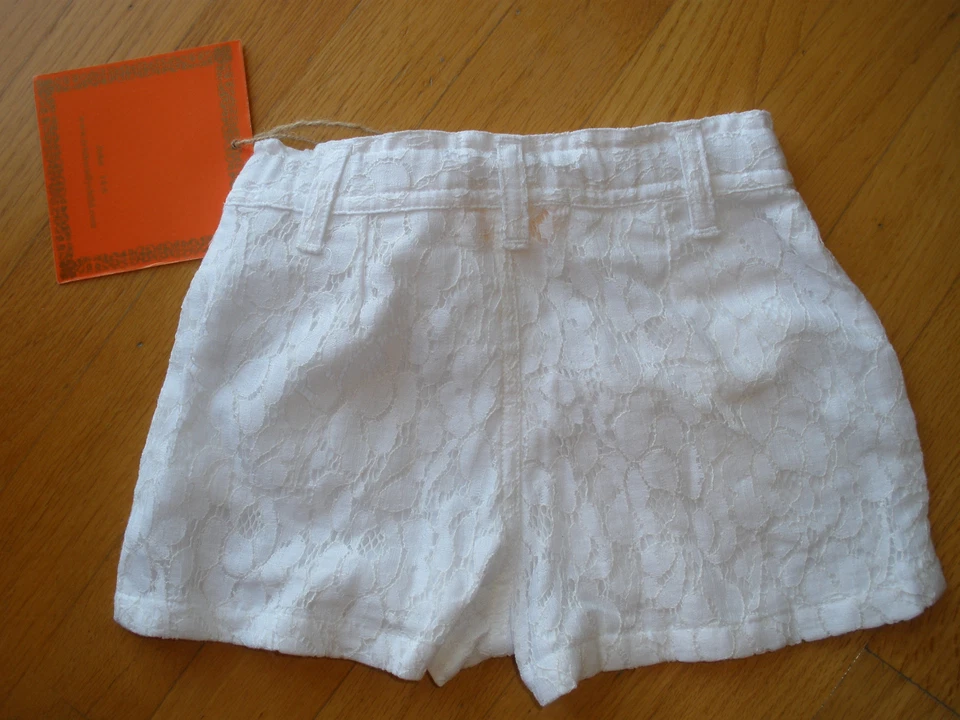 Pantalones Cortos Trish Scully Child 2T 2 Blanco Encaje Ojales Niñas 100% Algodón Boutique Foto 2 de 2