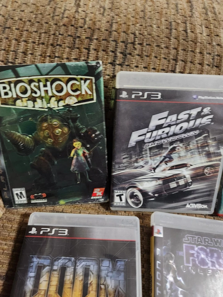 Playstation 3 Ps3 Video Games Lot Bioshock Star Wars Force Doom 3 Complete 5 Lot - Image 2 of 4