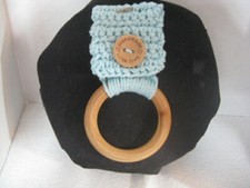 Crochet Kitchen Towel Wood Ring Holder Gift Idea
