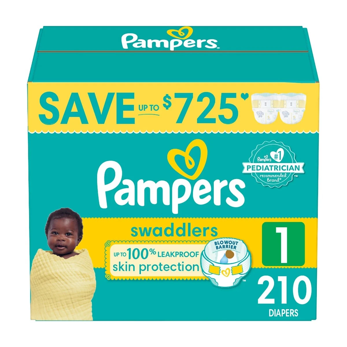 Size one pampers best sale swaddlers
