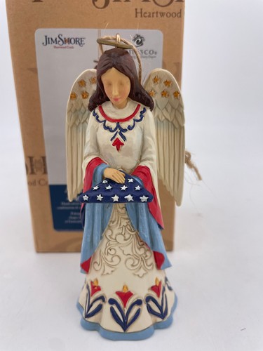 Jim Shore Statuetta Angelo Patriottico Woodland 23 Cm