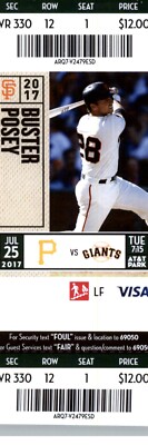  Pittsburgh Pirates vs San Francisco Giants 7/25/2017 Ticket - Buster Posey 