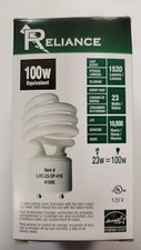 5 pack - Reliance 23W GU24 CFL Spiral Light Bulb 4100K 23W  100W Equivalent