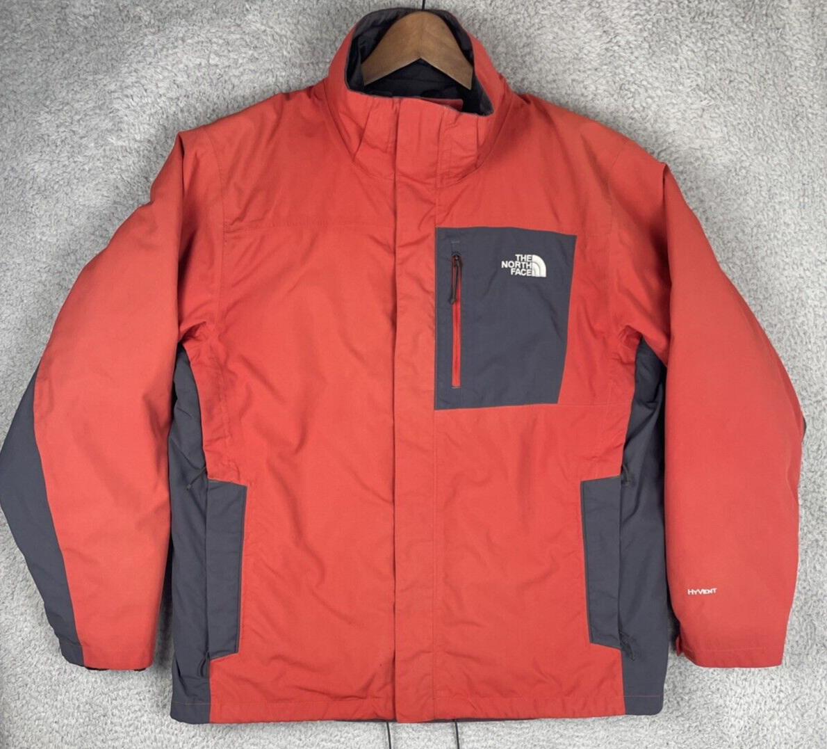 The North Face Atlas Hyvent Triclimate Jacket Mens XL Orange Gray