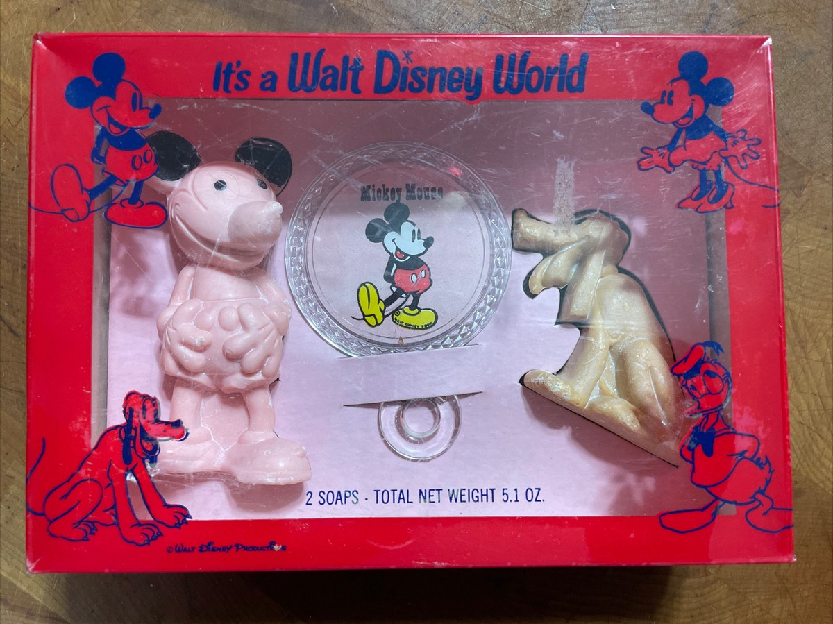 Vintage Mickey Mouse & Pluto Disney Sculptured Soap unused