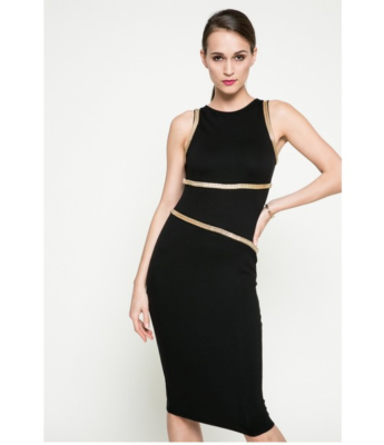 green emerald velvet dress Navy And Gold Bodycon Dress With Sequin Details main image 0