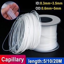 Manguera de tubo capilar pequeña de PTFE suave transparente 0,3/0,5/0,8/1/1,2/1,5/2/2,5/3/3,5 mm