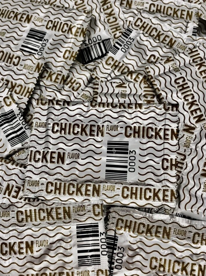 ¡Lote de 100! Paquetes/paquetes de condimentos NISSIN Top sabor pollo ramen SIN FIDEOS Foto 2 de 2