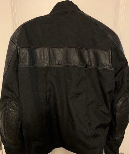 XELEMENT Mens L padded Leather & Nylon Motorcycle Jacket w/zip-out lining - Picture 14 of 15