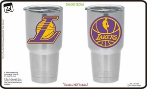 L A Lakers Fan Gear Set Of 2 Vinyl Decals For Yeti Tumbler Cup Nba Basketball Ebay