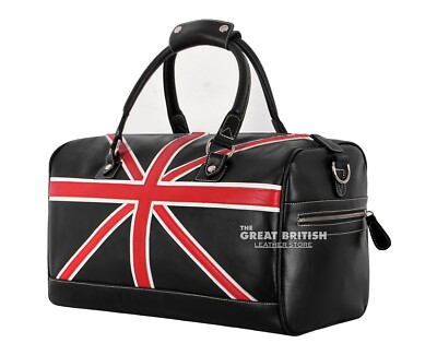 UNION JACK FLAG Weekend Bag Genuine Leather Luggage Travel
