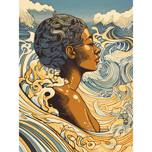 Liebe Zum Meer Sommerschwimmen Kunstplakat Ungerahmter ExtragroßEr Druck-image
