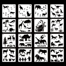 16Pcs Cartoon Style Painting Stencils for Ideal for Children Student