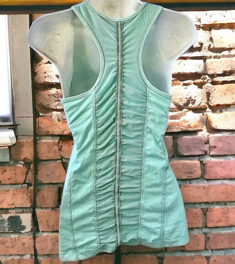 Kyodan Yoga Tank Top Cups Mesh & Ruching Turquoise Womens size Small - Image 4 of 4