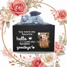US Dog Urns for Ashes with Photo Frame  Dog Angle Beloved Animals Memorial Box