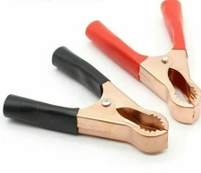 2Pcs 50A Red + Black 80mm Alligator Crocodile Car Battery Test Lead Clips