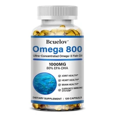 Omega 3 Fish Oil 1000mg -Triple Strength Fish Oil-480mg EPA 320 DHA,Heart Health