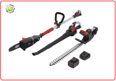 SCHEPPACH GS20-3Li Akku Gartengeräte Set Heckenschere Laubbläser Entaster 