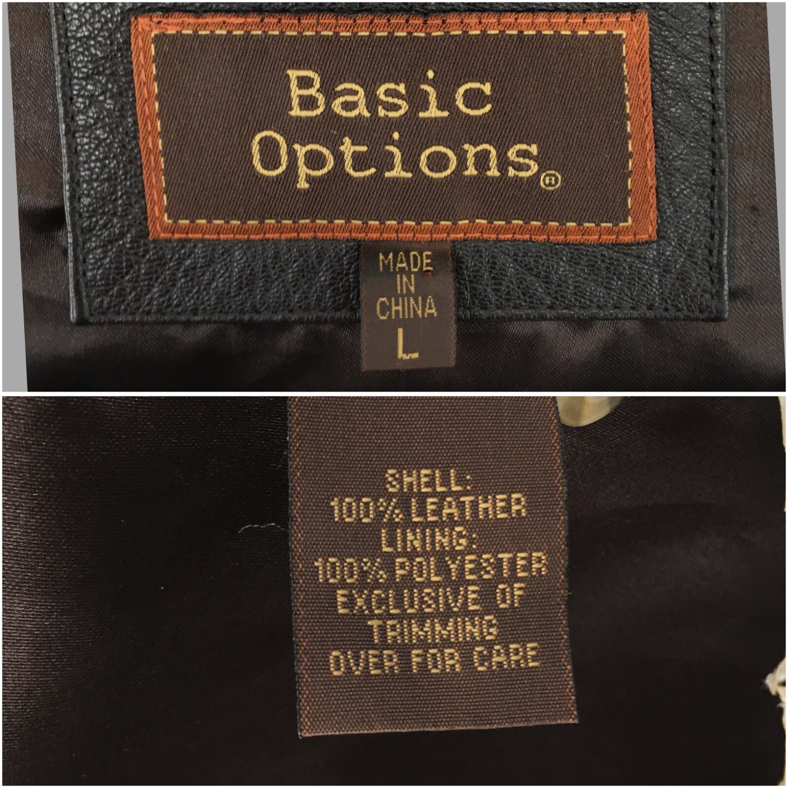 Basic Options Mens Leather Jacket Biker Size L Br… - image 7