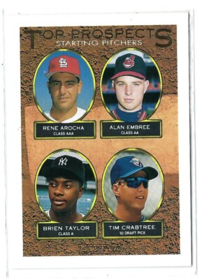 1993 Topps Gold Top Prospects - Arocha, Embree, Taylor, Crabtree
