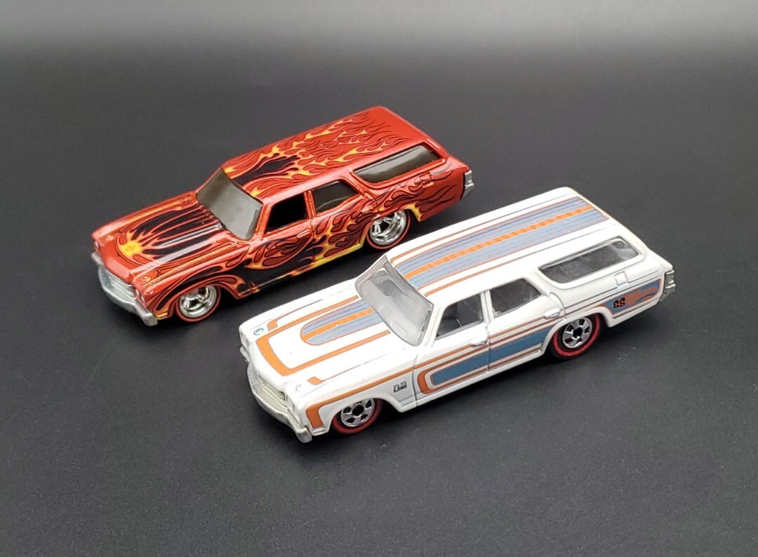 2) Hot Wheels Wayne's Garage '70 Chevelle SS Wagon Real