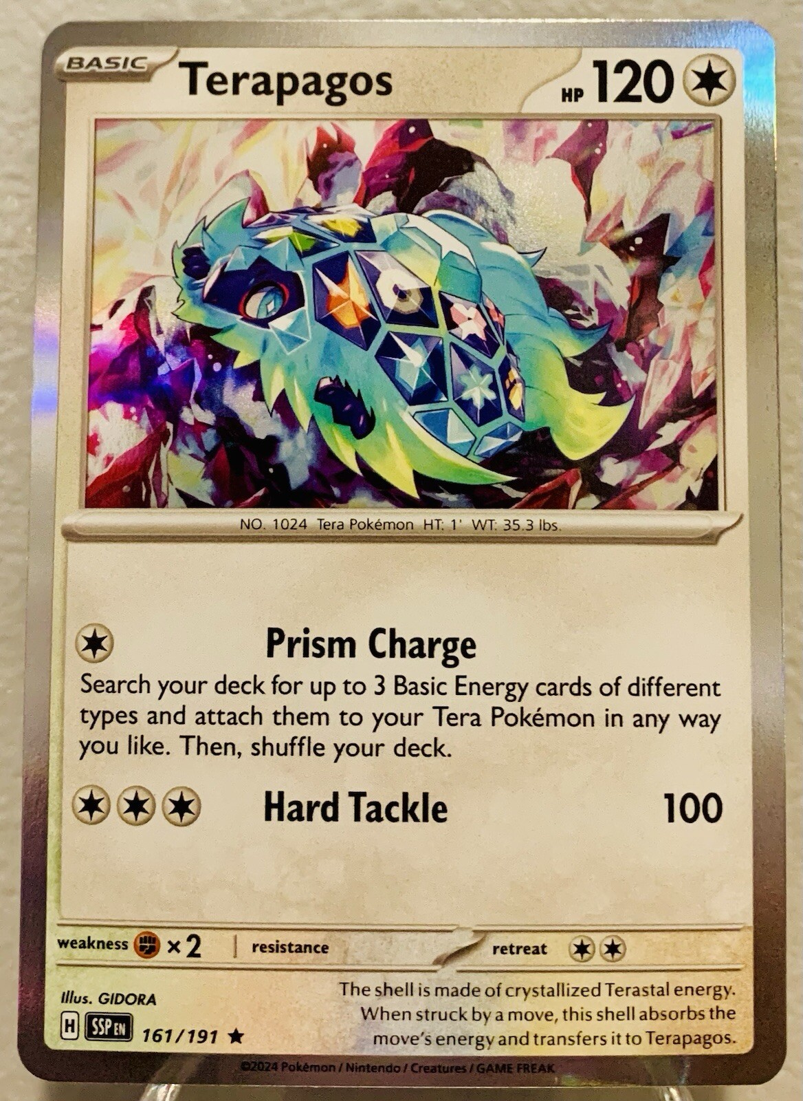 Pokémon TCG Terapagos 161/191 Sv08: Surging Sparks Reverse Holo NM