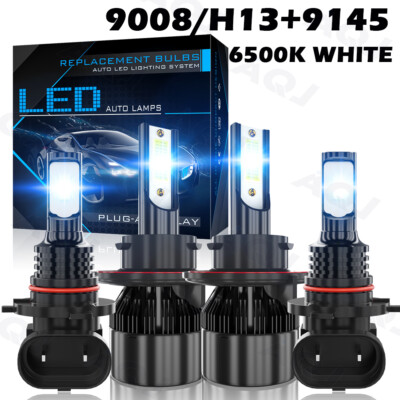 LED Headlight & Fog Light Combo Kit For Hummer H3 2006-2010 - 8000K Ice Blue, 4 Bulbs 6 thumbnail image