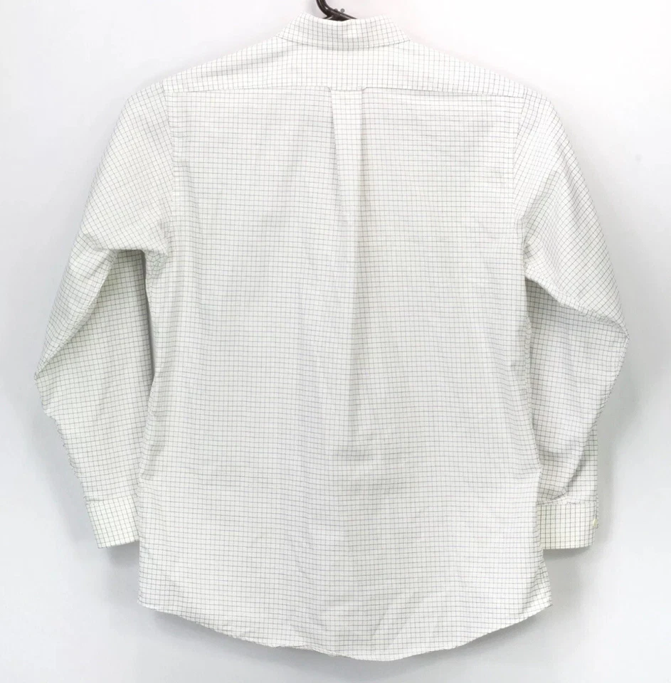 Claybrooke Shirt Dress Button Up Collared White Green Purple Check Size 16 34/35 - Image 2 of 4