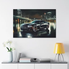 Automotive Wall Art, Car Art, Dodge Charger RT, Poster, Painting, Canvas, Framed