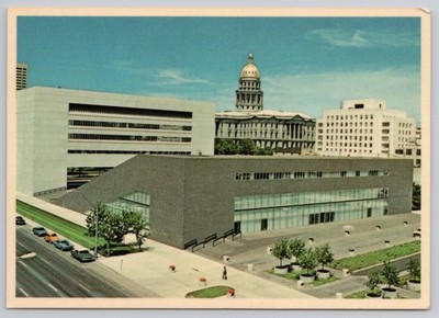Denver Colorado State Capitol & Heritage Center Chrome CO Aerial Postcard