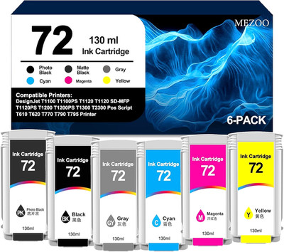 72 Ink Cartridge for HP DesignJet T770/T790/T795/T610/T620/T1100/T1120 Series