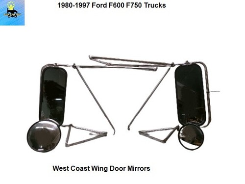 F2HS17682CA 80 to 97 Ford F600 F700 F800 West Coast Wing Door Mirrors OEM