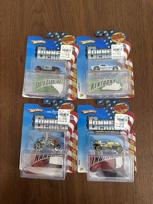 Lot of 4 Hot Wheels U.S. States Connect Cars on card 2008 BRAND NEW SEALED!