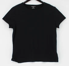 Croft & Barrow Shirt Womens Large Black Crewneck 100% Pima Cotton Basic Tee Top